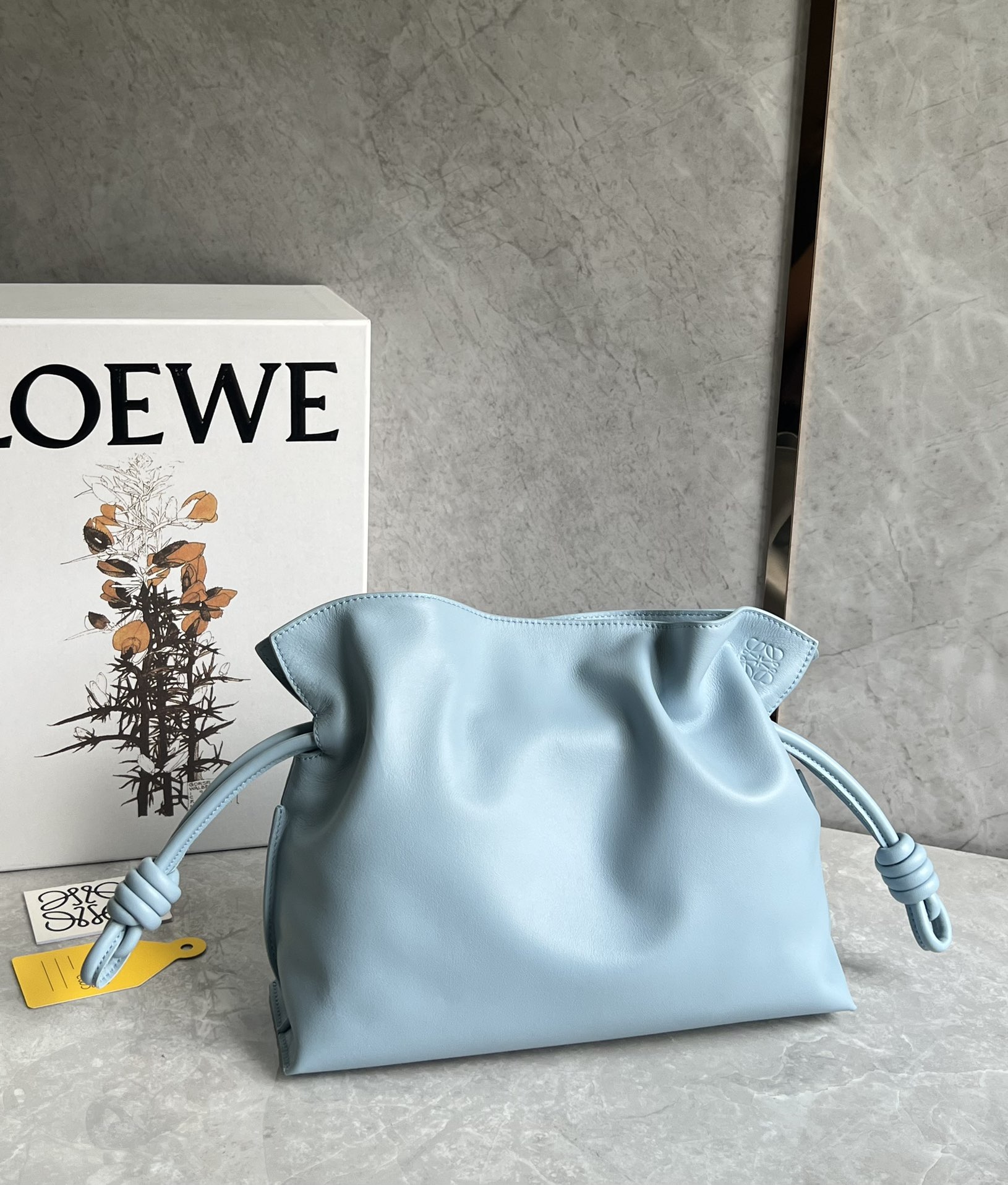 Loewe Medium Flamenco Clutch in Nappa Calfskin Light Blue